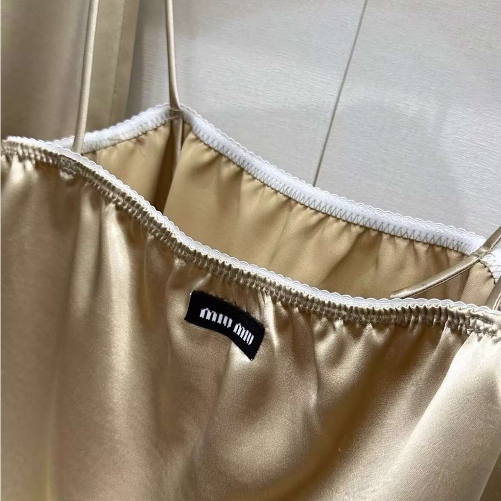 Miu Miu Champagne Silk Cami & Midi Skirt Set✨ - Picture 5 of 8
